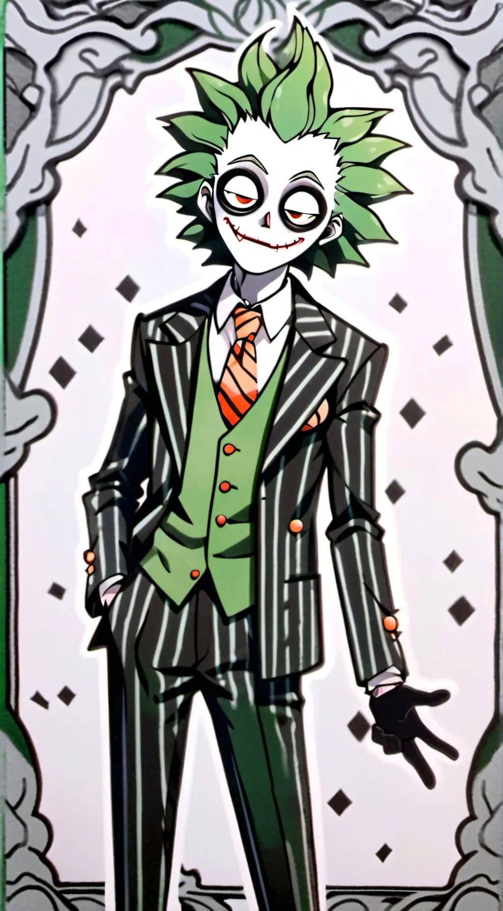 ai character: Beetle juice background
