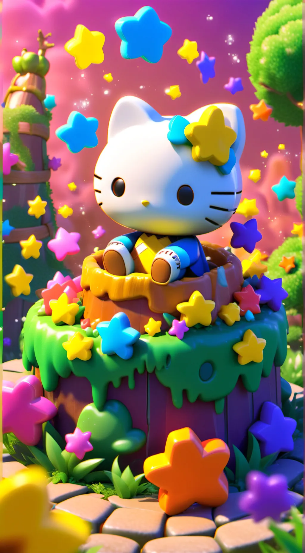 ai character: hello kitty background