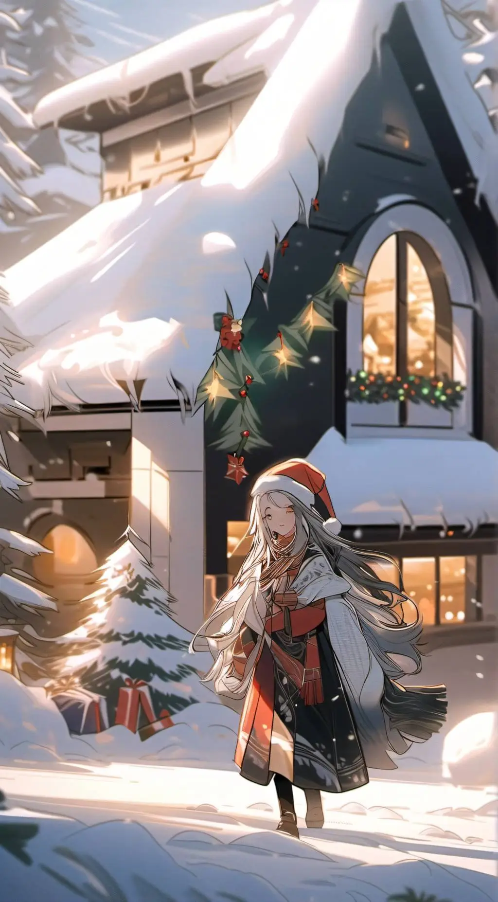 ai character: Hazbin hotel X-Mas background