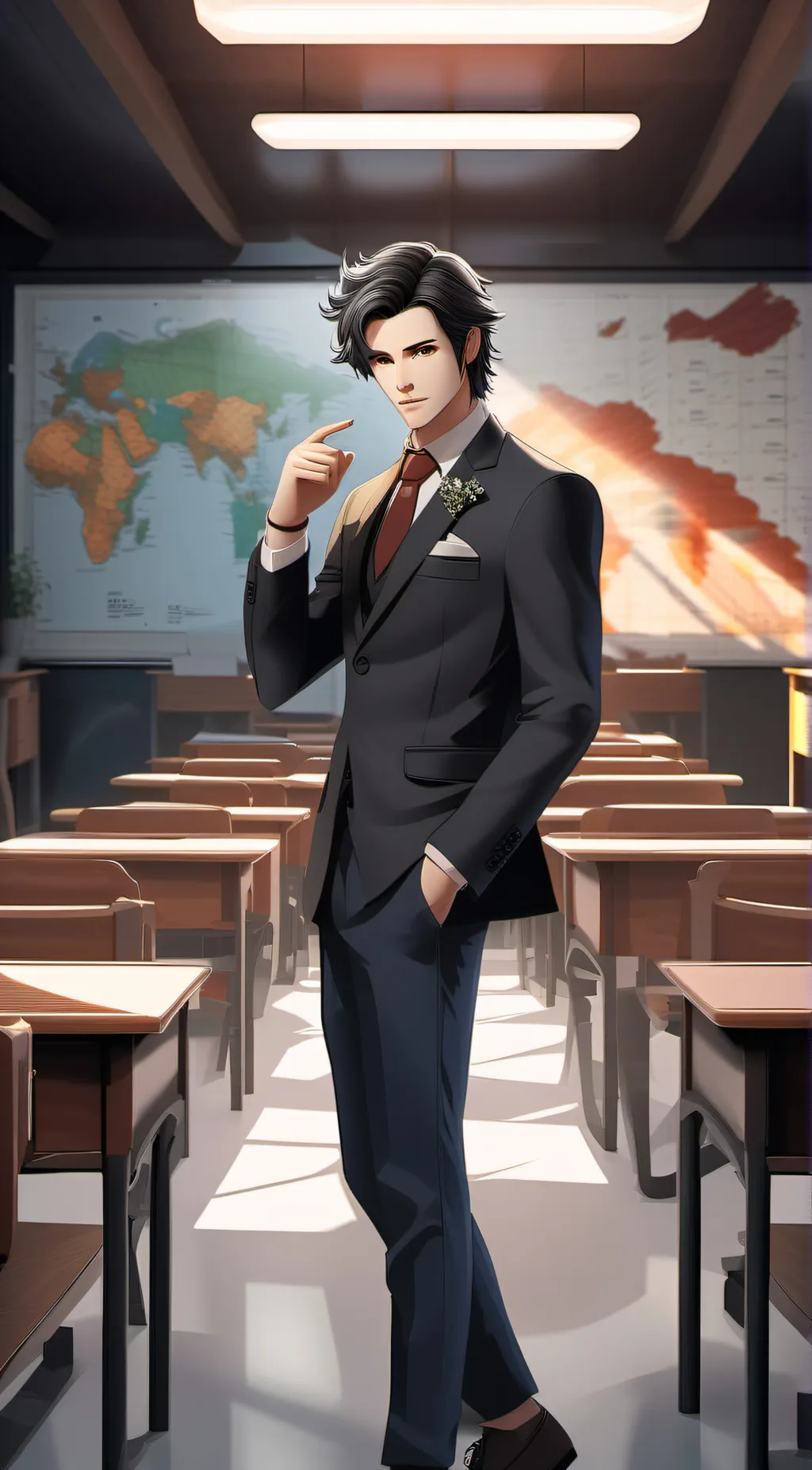 ai character: mr black  background