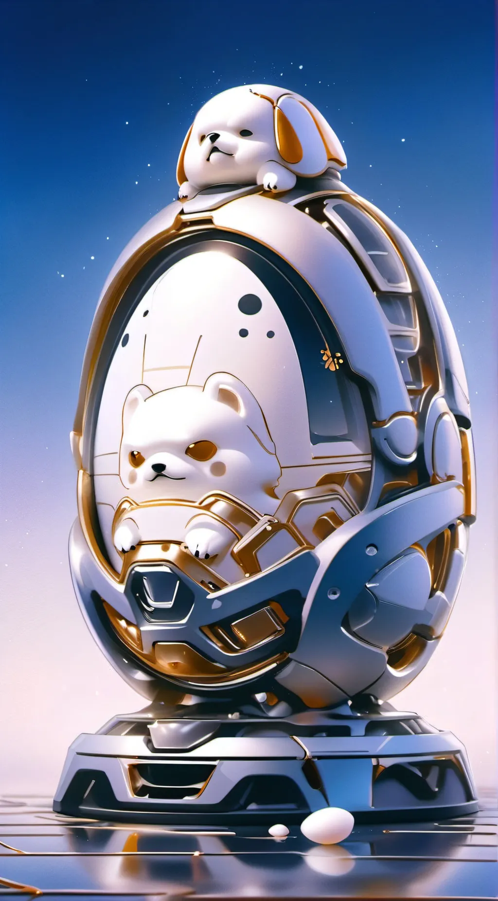 ai character: egg dog background