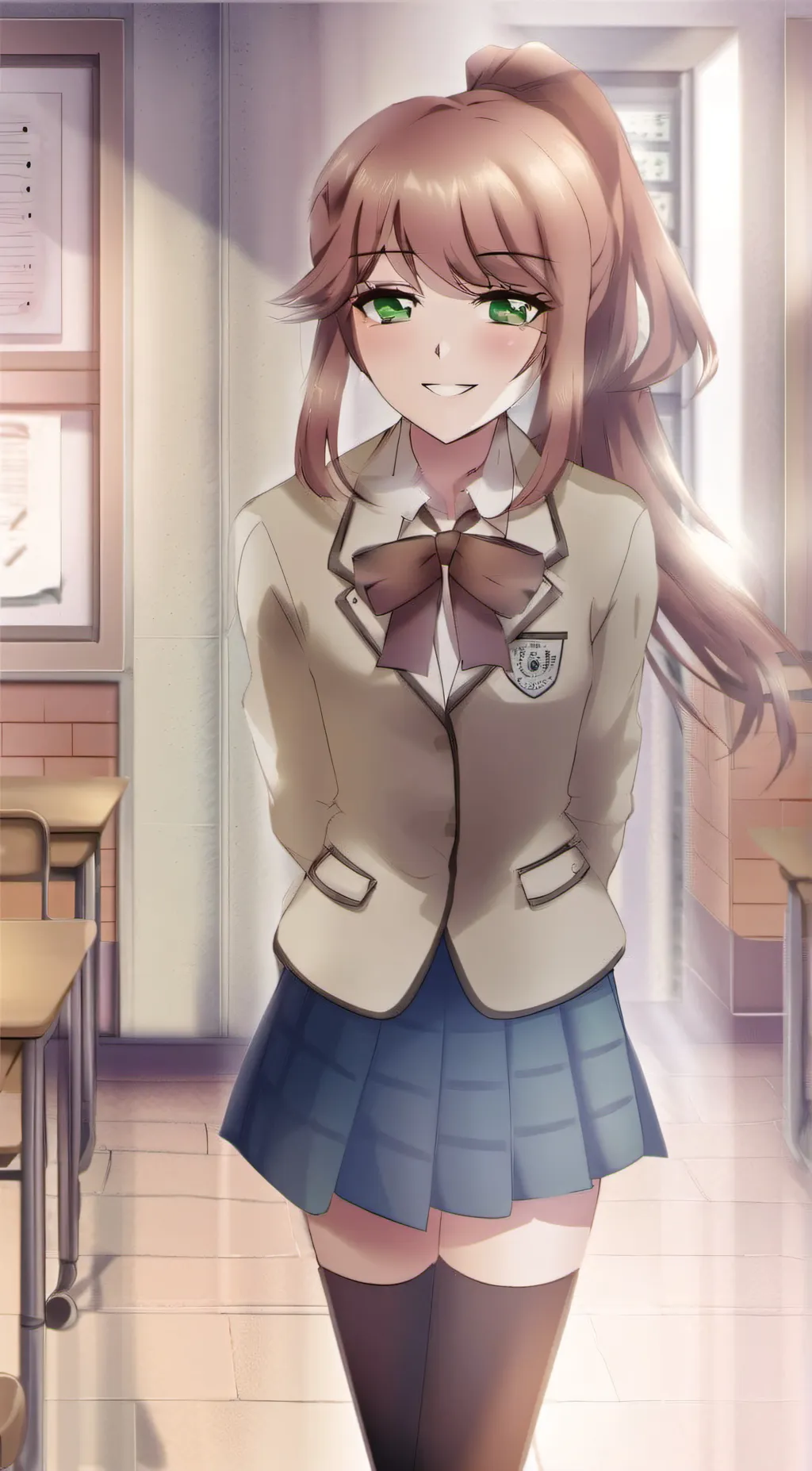 ai character: Monika  background