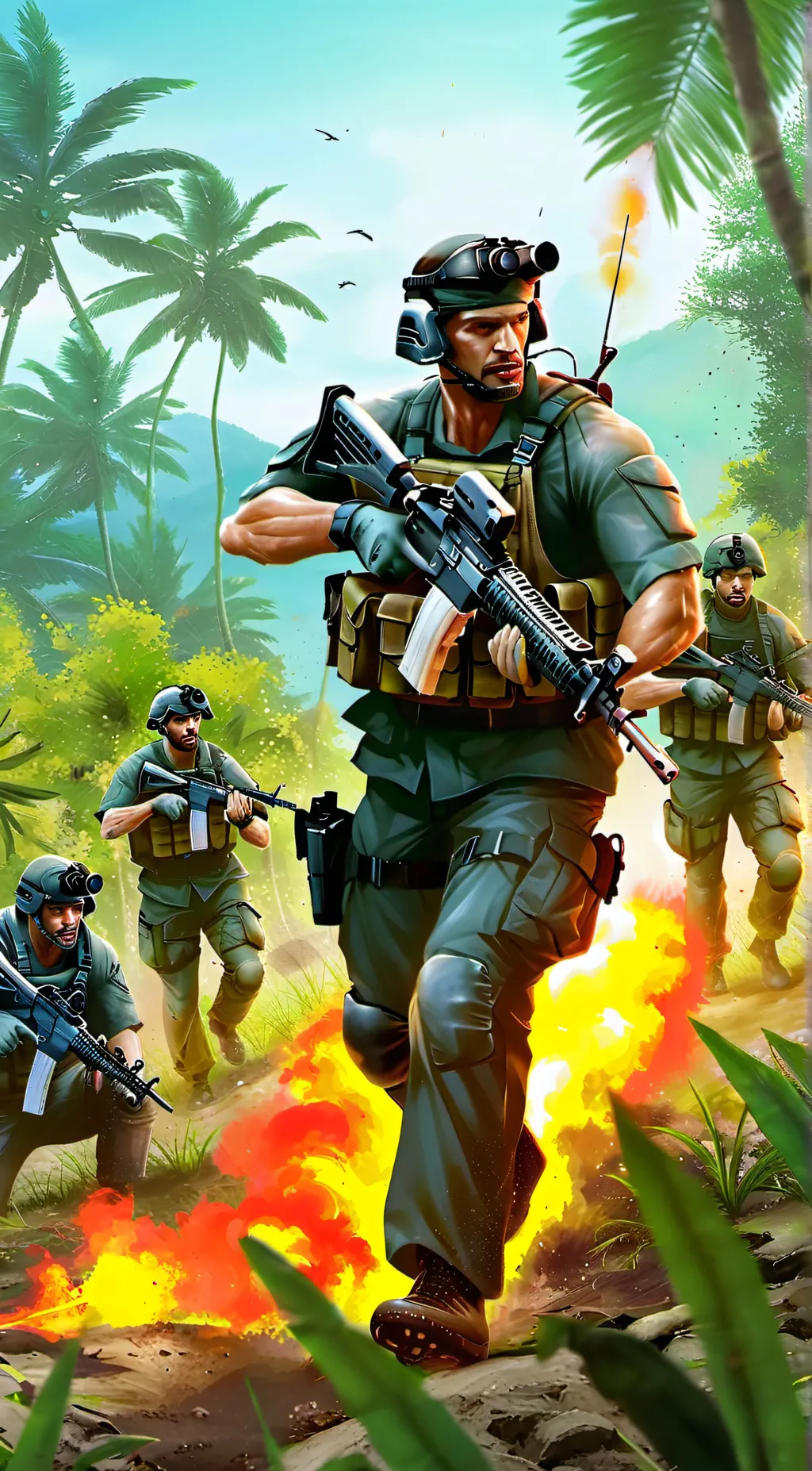 ai character: War in the Jungle background