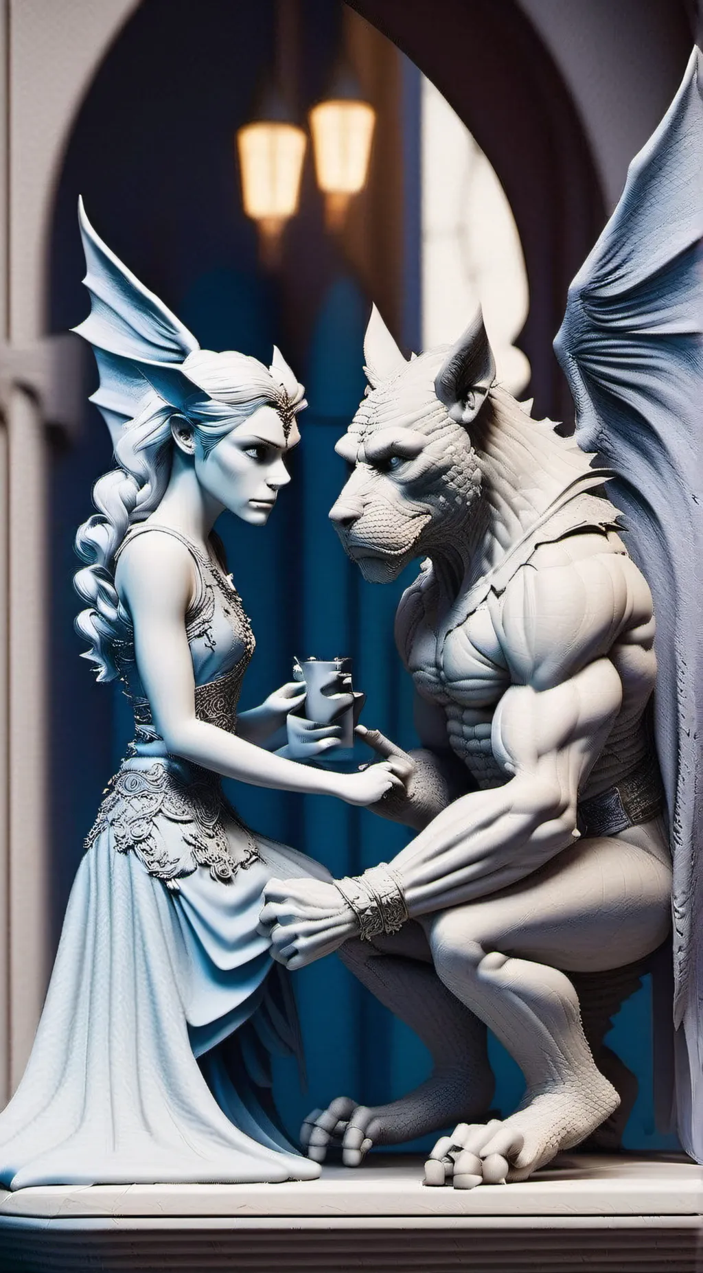 ai character: Gargoyles  background