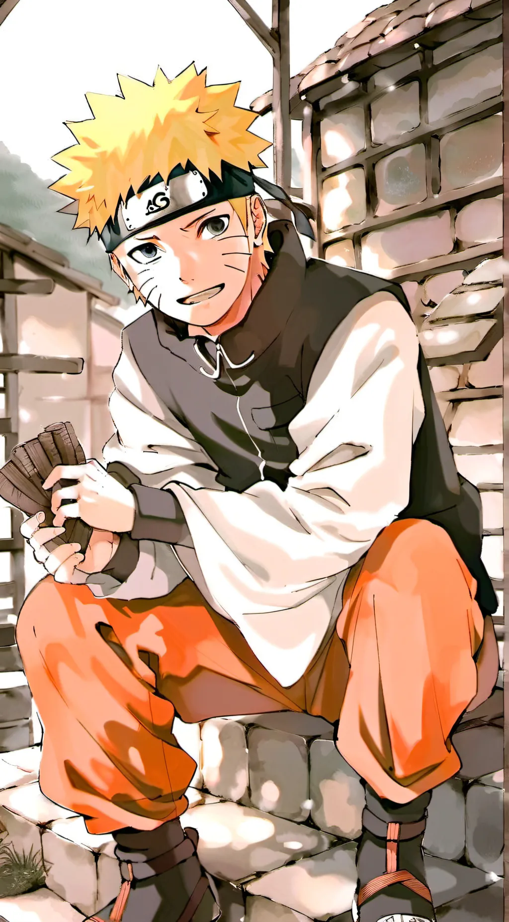 ai character: Naruto x Mha background