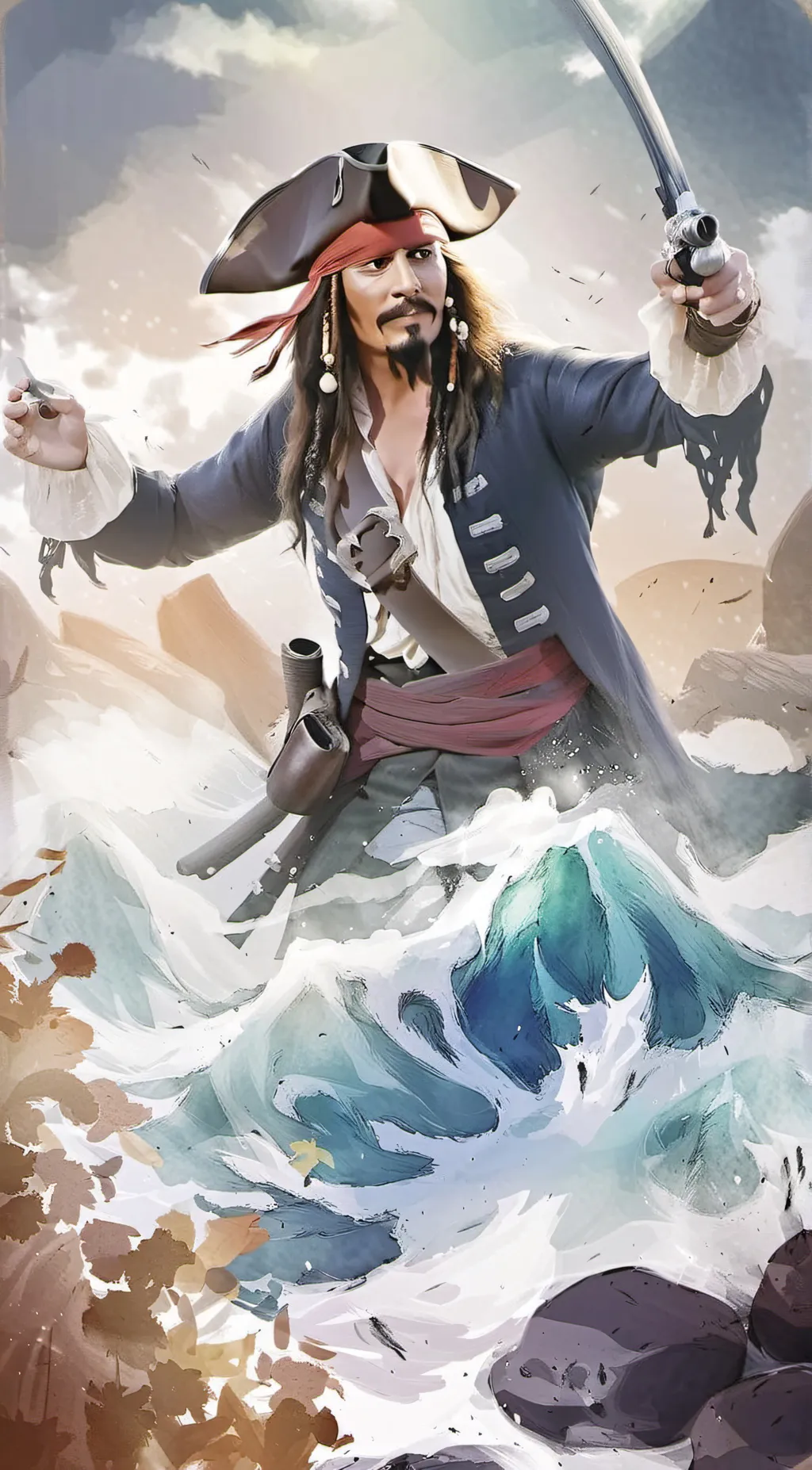 ai character: Jack Sparrow background