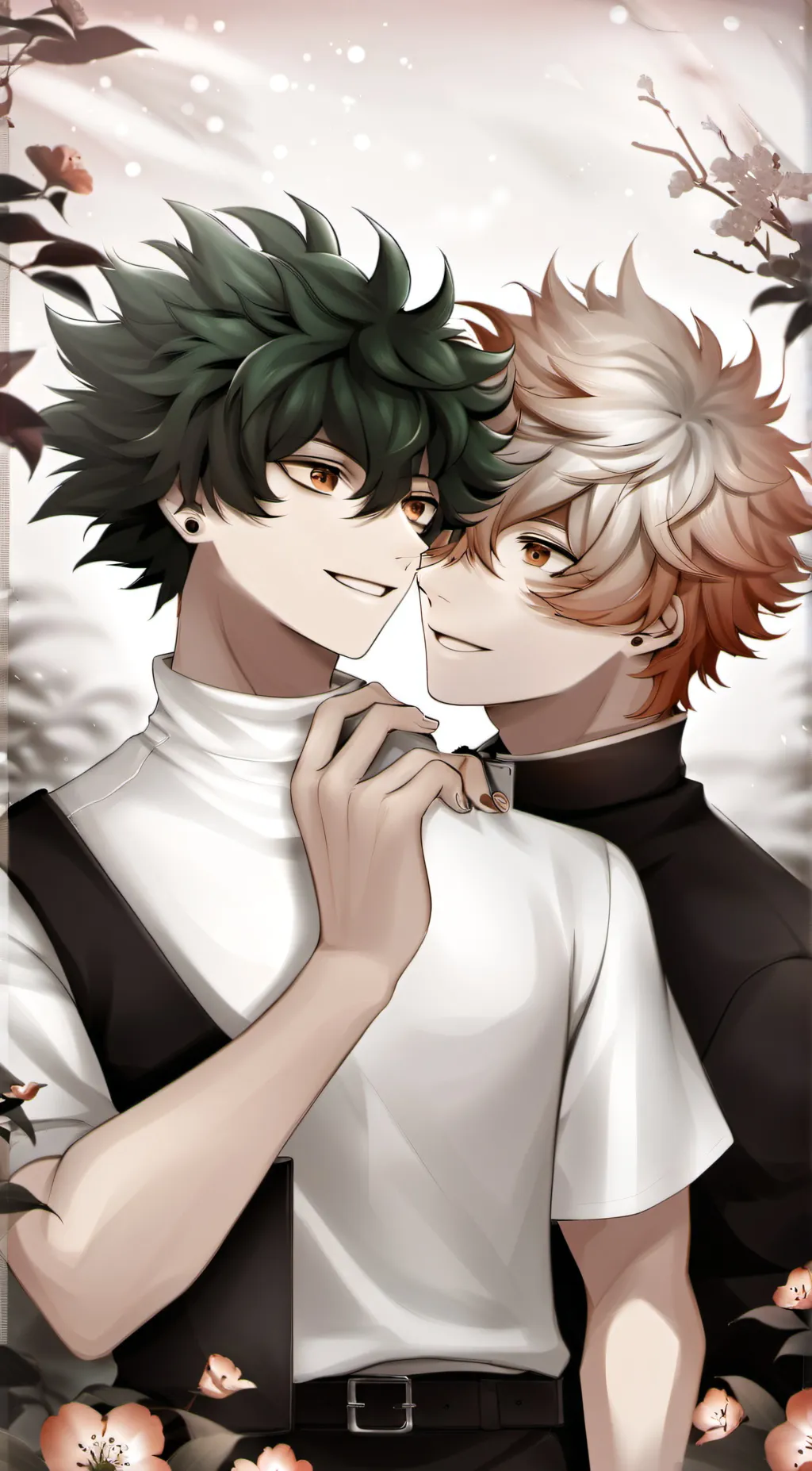 ai character: Bakugo and deku  background