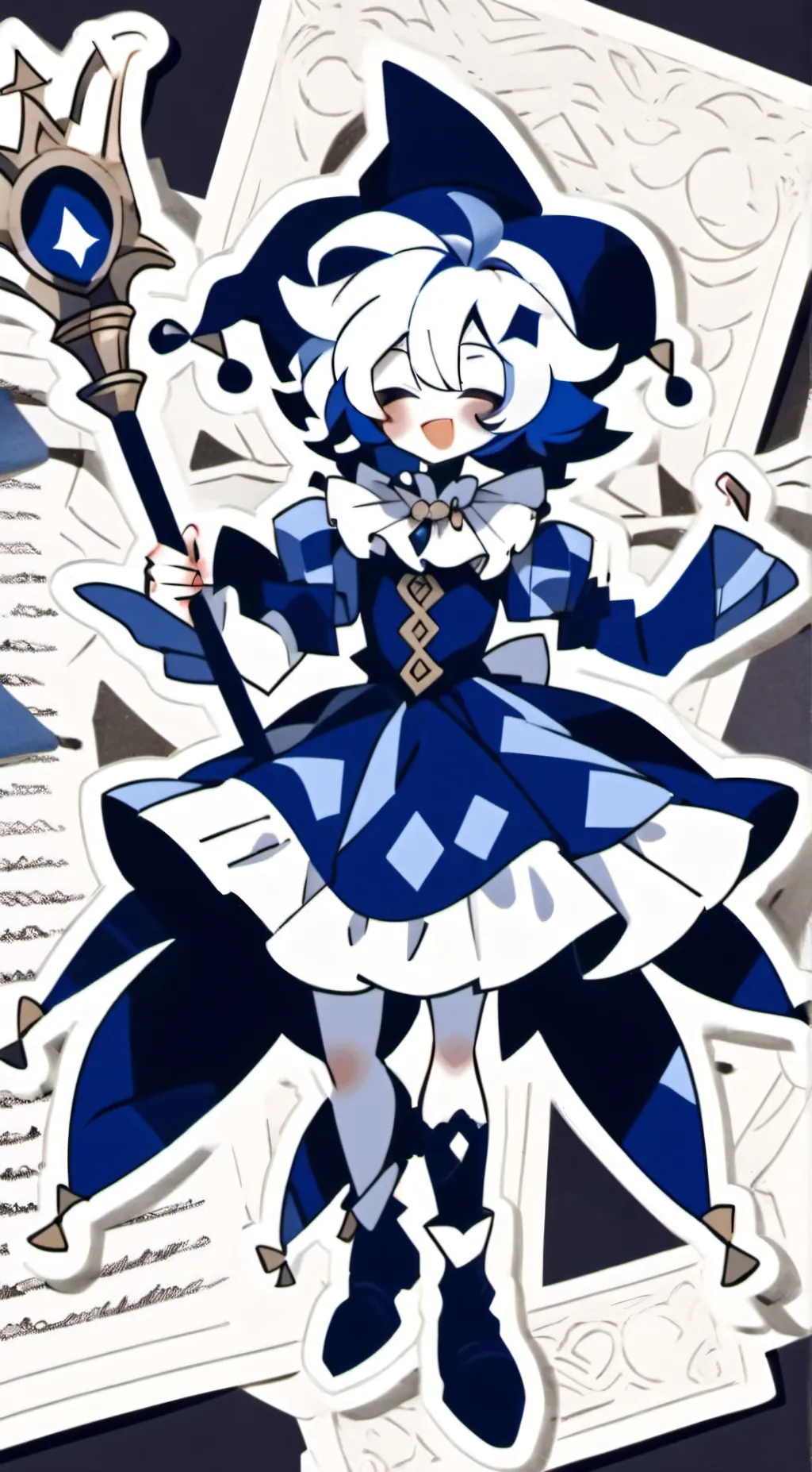ai character: shadow milk cookie background