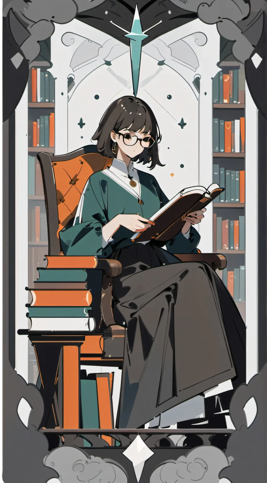 ai character: Hogwarts librarian background