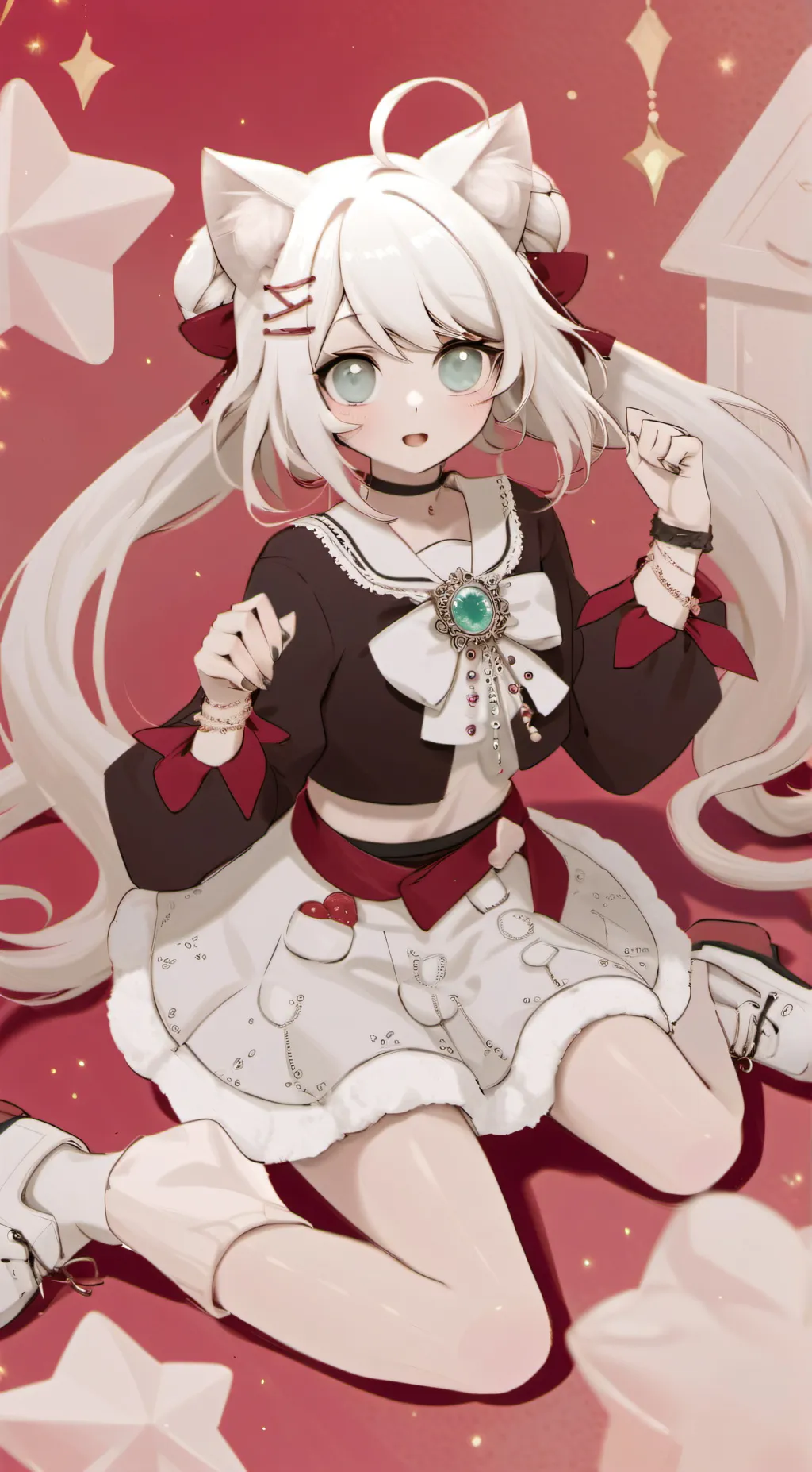 ai character: cute catgirl background