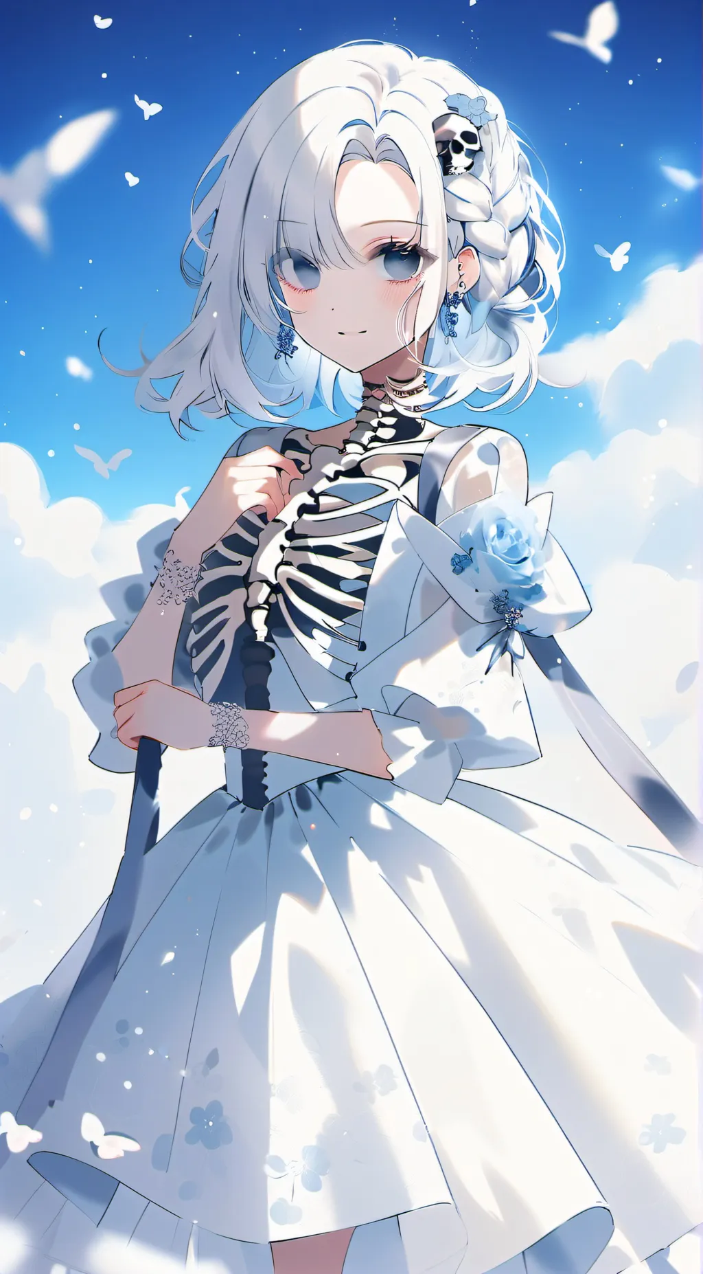 ai character: skeleton girl background