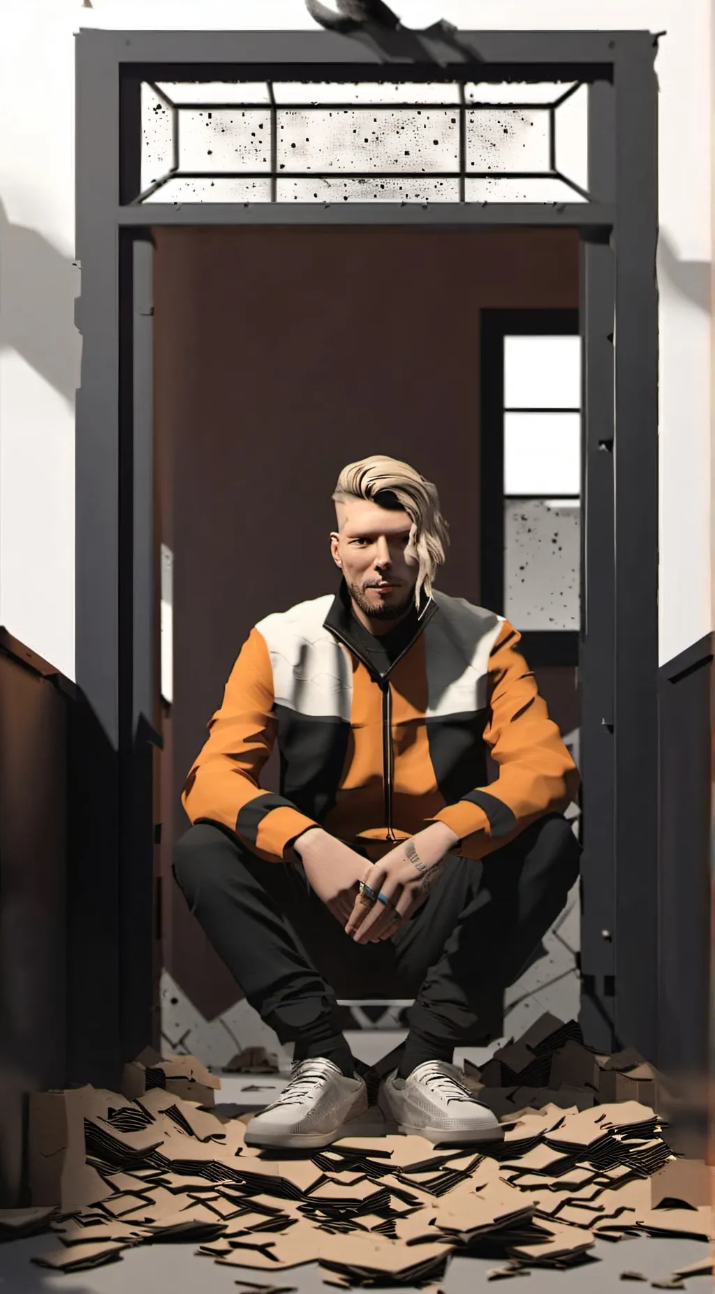 ai character: Tom MacDonald  background