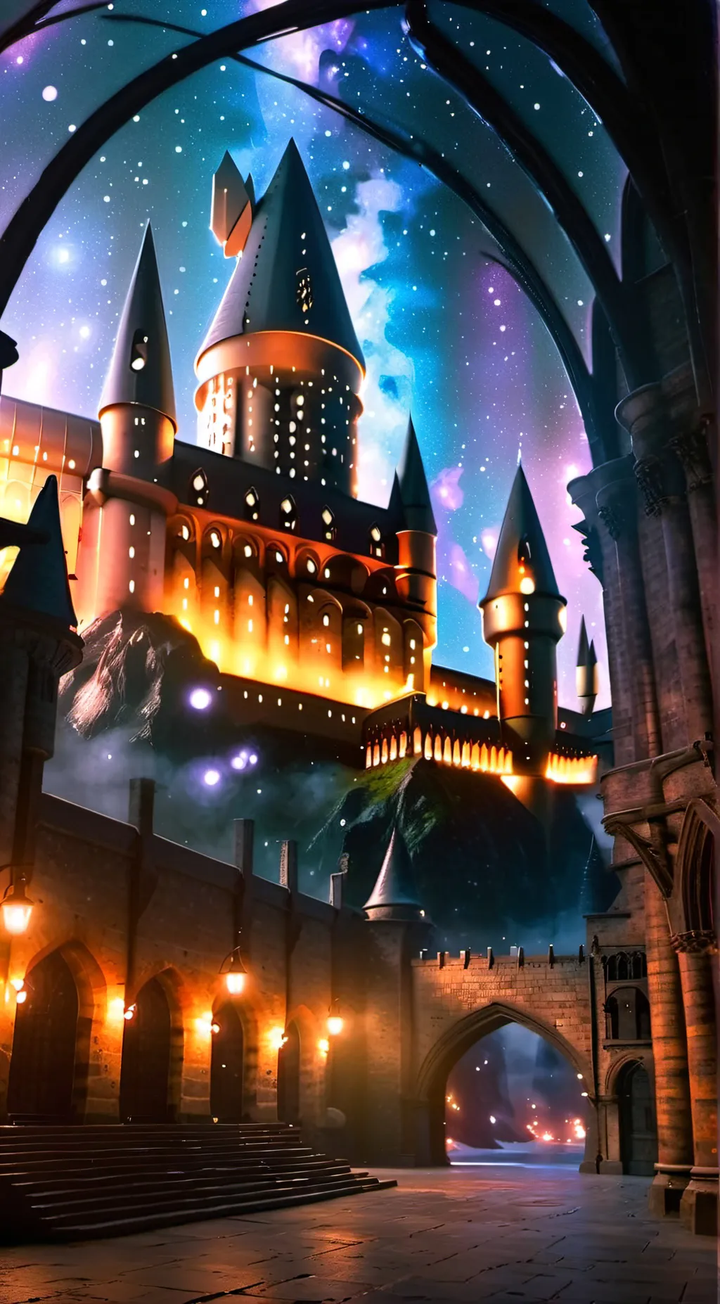 ai character: Hogwarts  background