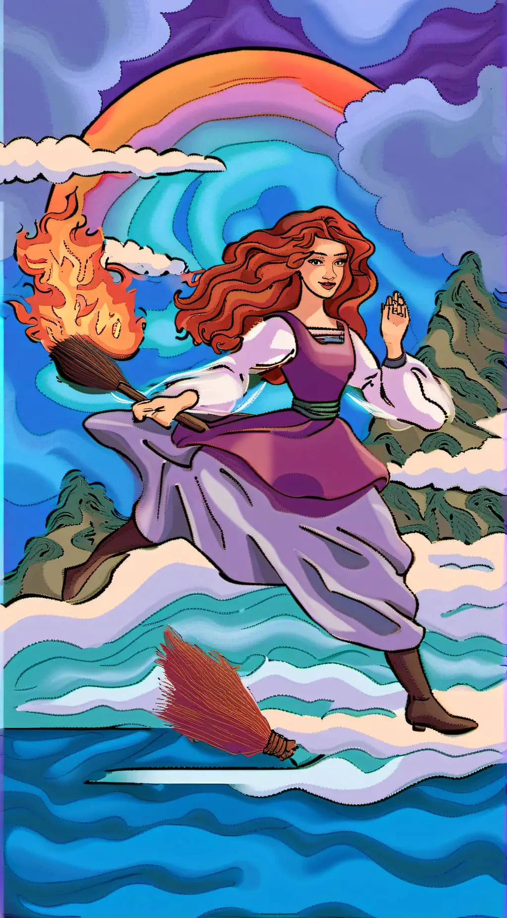 ai character: Diana Filled Heart background