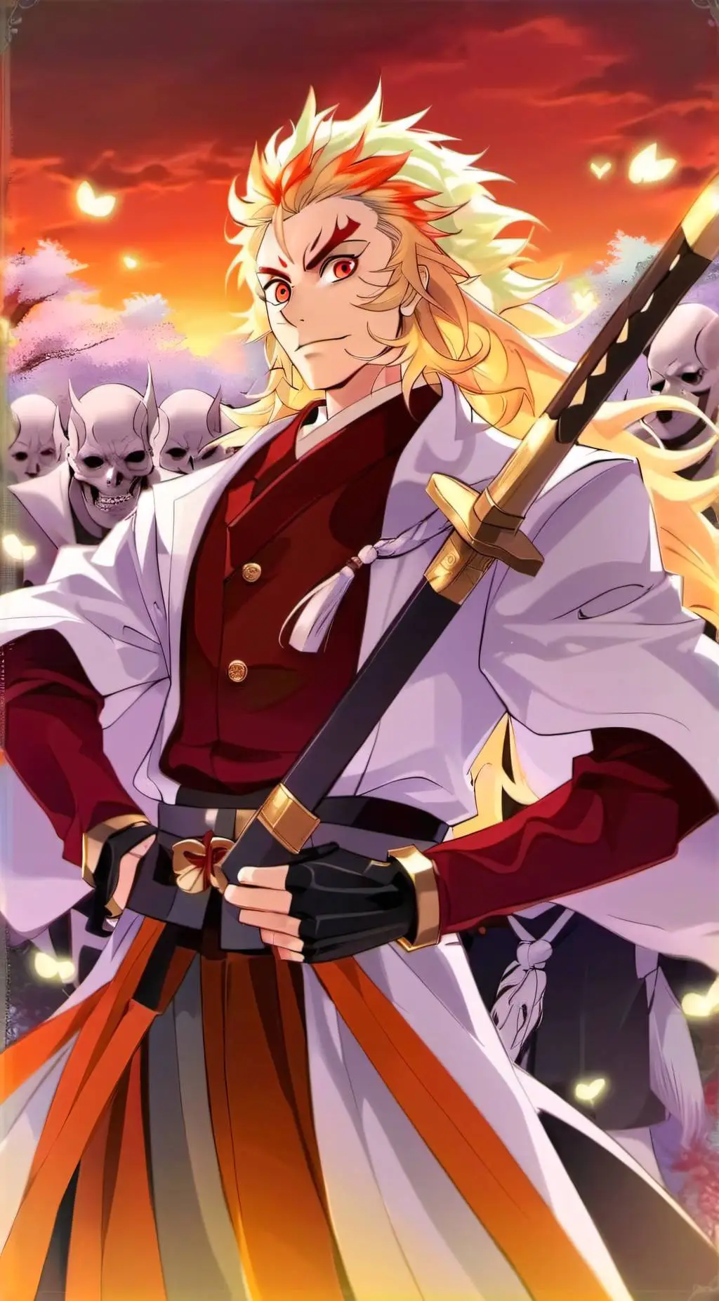 ai character: kyojuro rengoku background