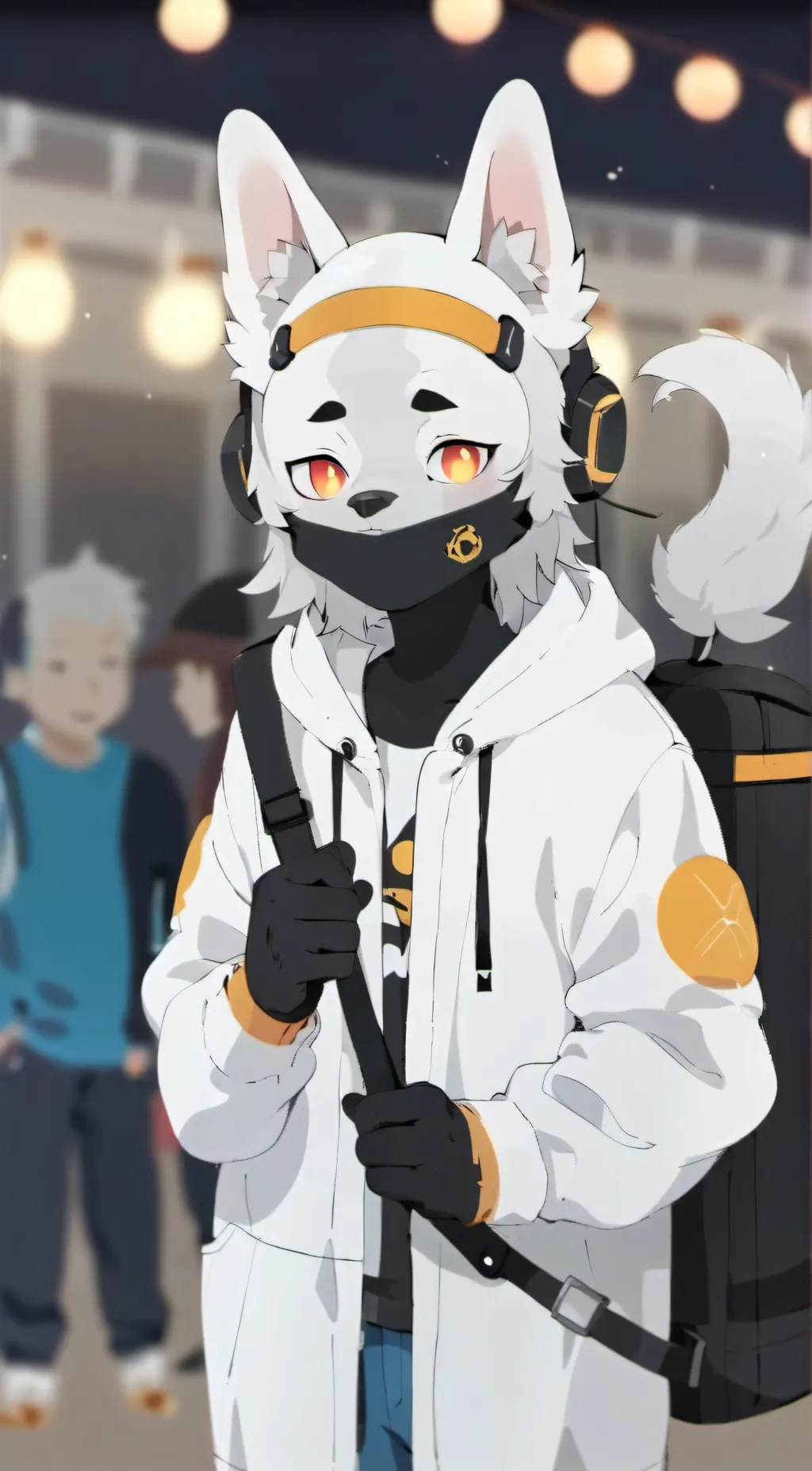 ai character: Caught as a furry background