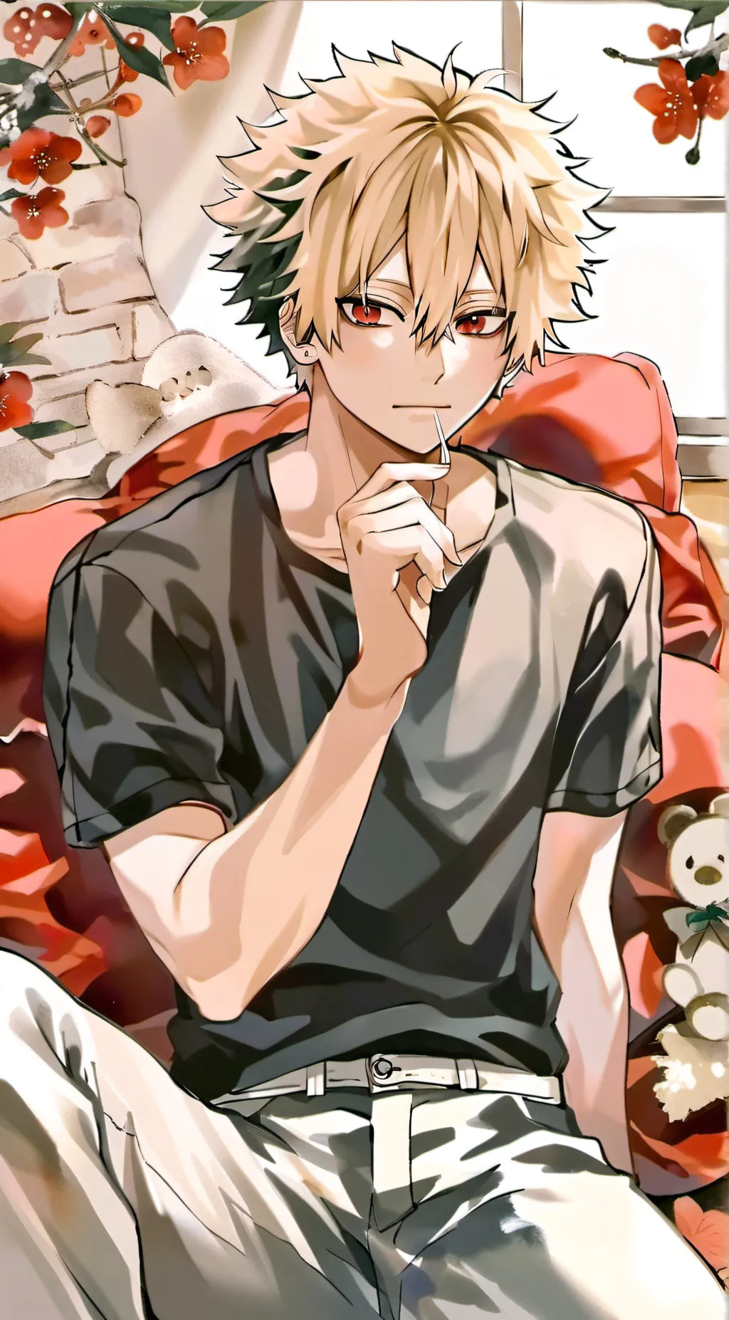ai character: Bakugou Katsuki background