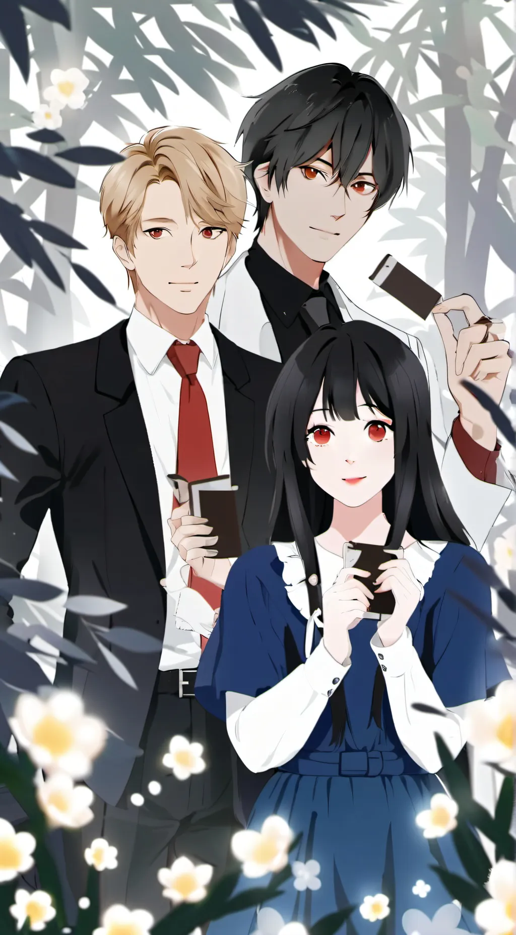 ai character: Felix, Ben, Alice. background