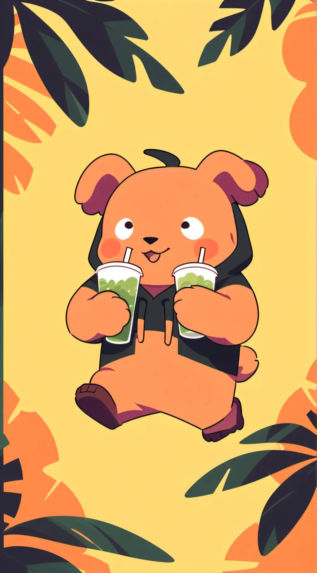 ai character: smiling critters background