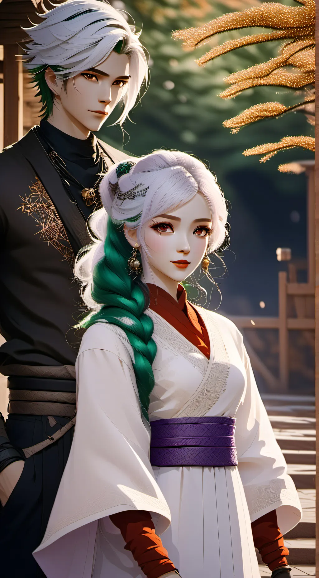 ai character: Julie and Andrew  background