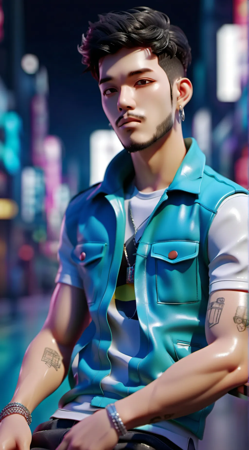 ai character: rap battle guy background