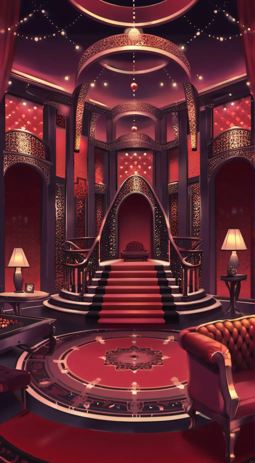 ai character: HAPPY HOTEL!  background