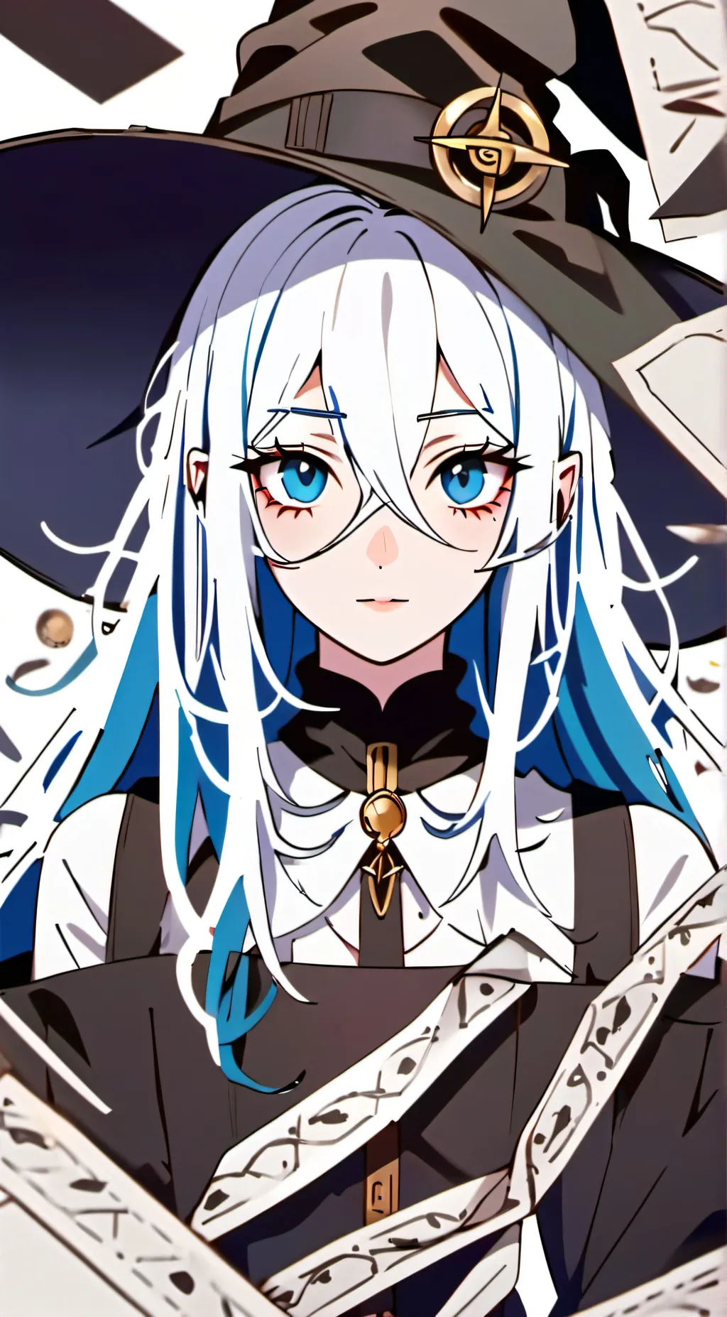 ai character: Paper witch background