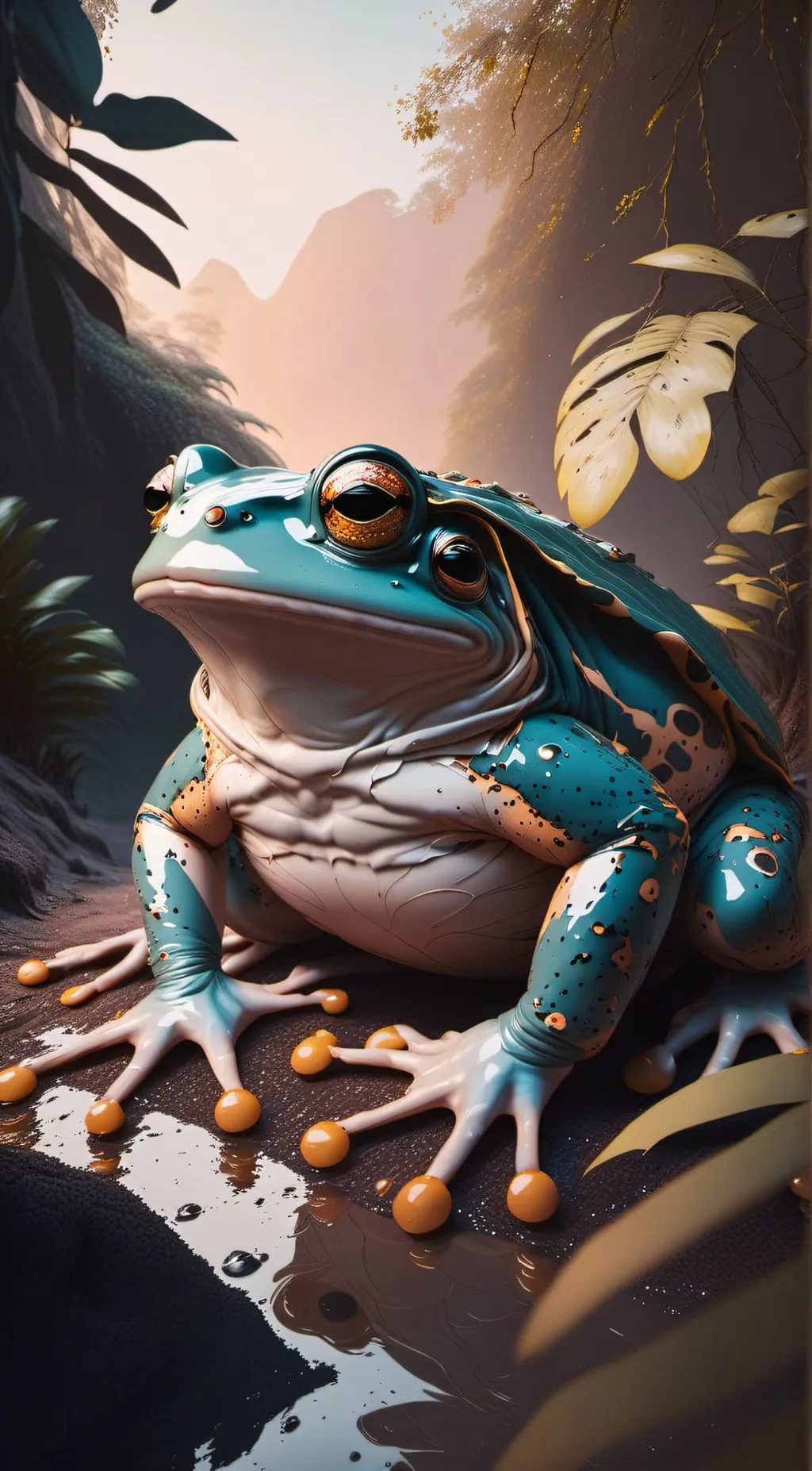 ai character: Frog background