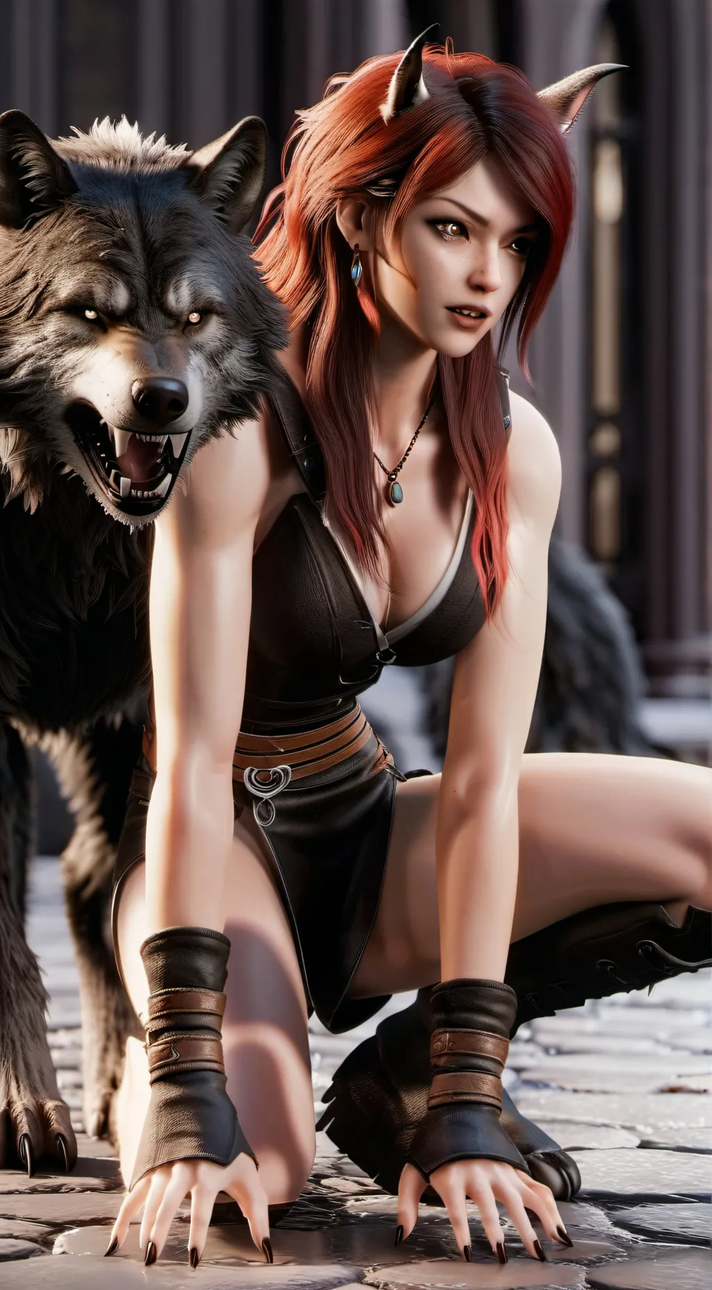 ai character: wolf & soldier background