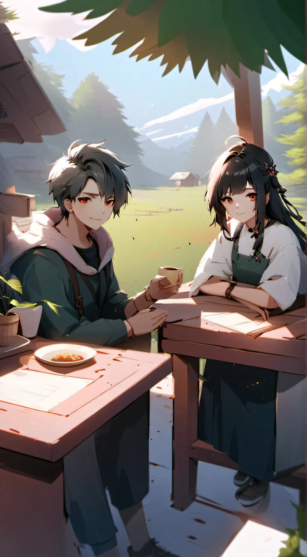 ai character: Reyden+oliva background