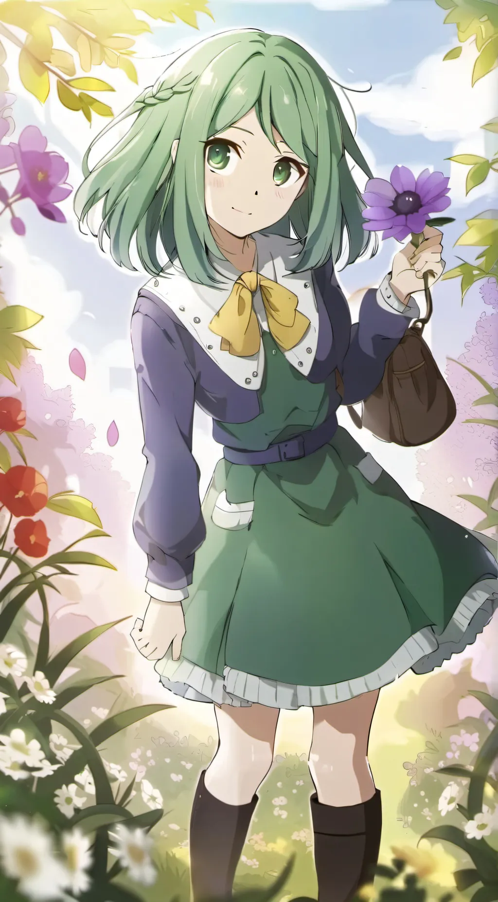 ai character: Lime Green background