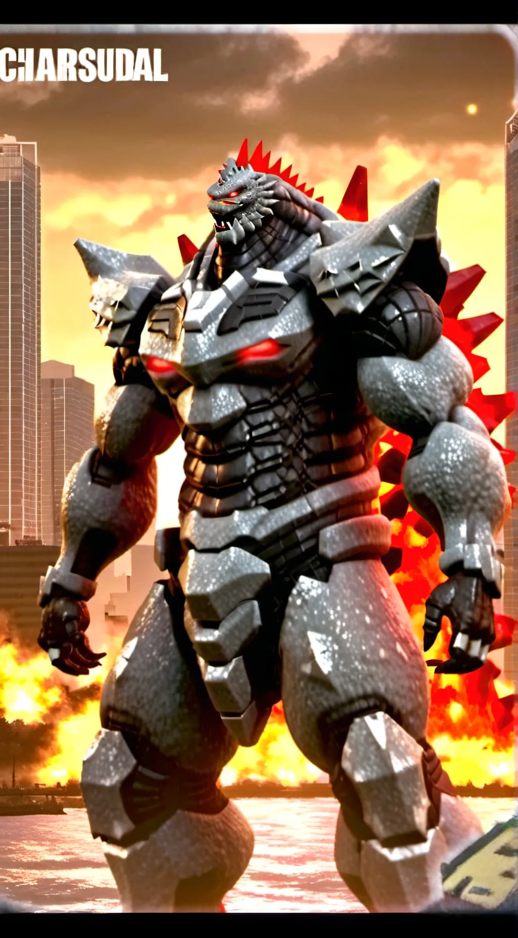 ai character: MECHAGODZILLA background