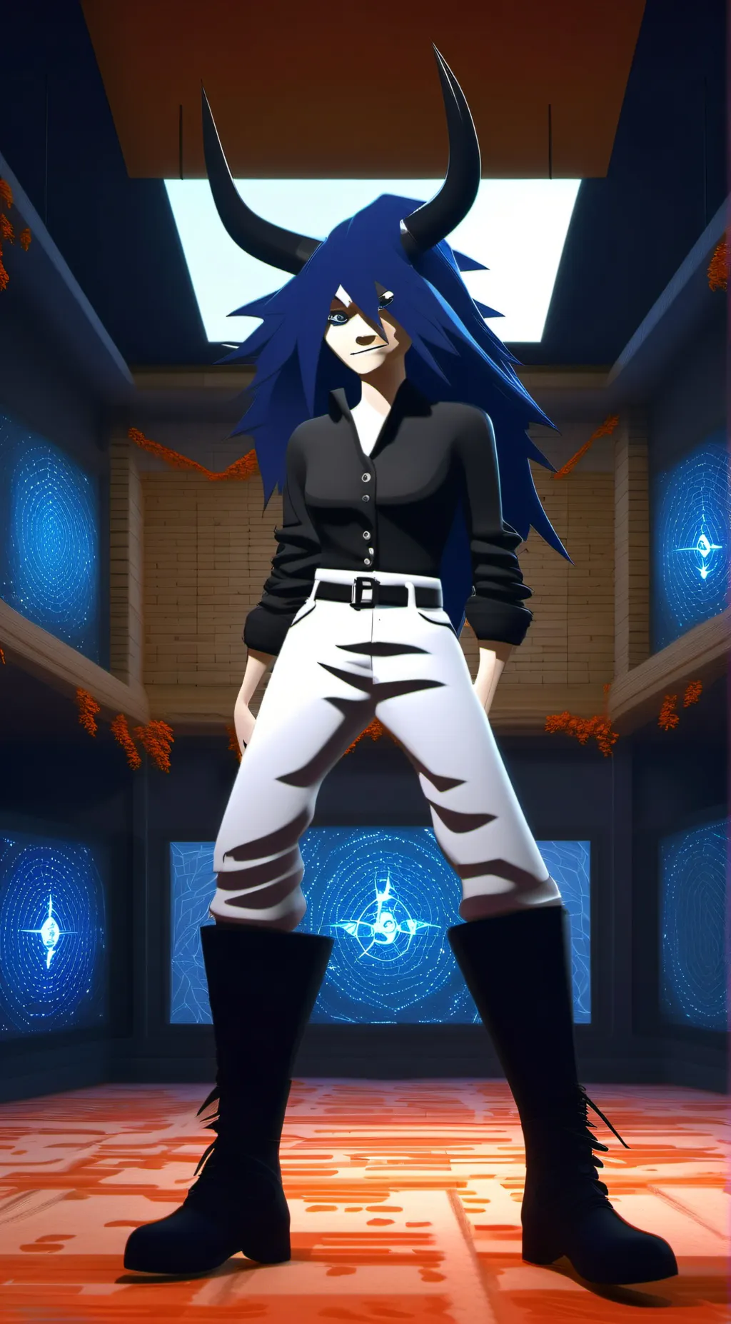 ai character: miss circle background