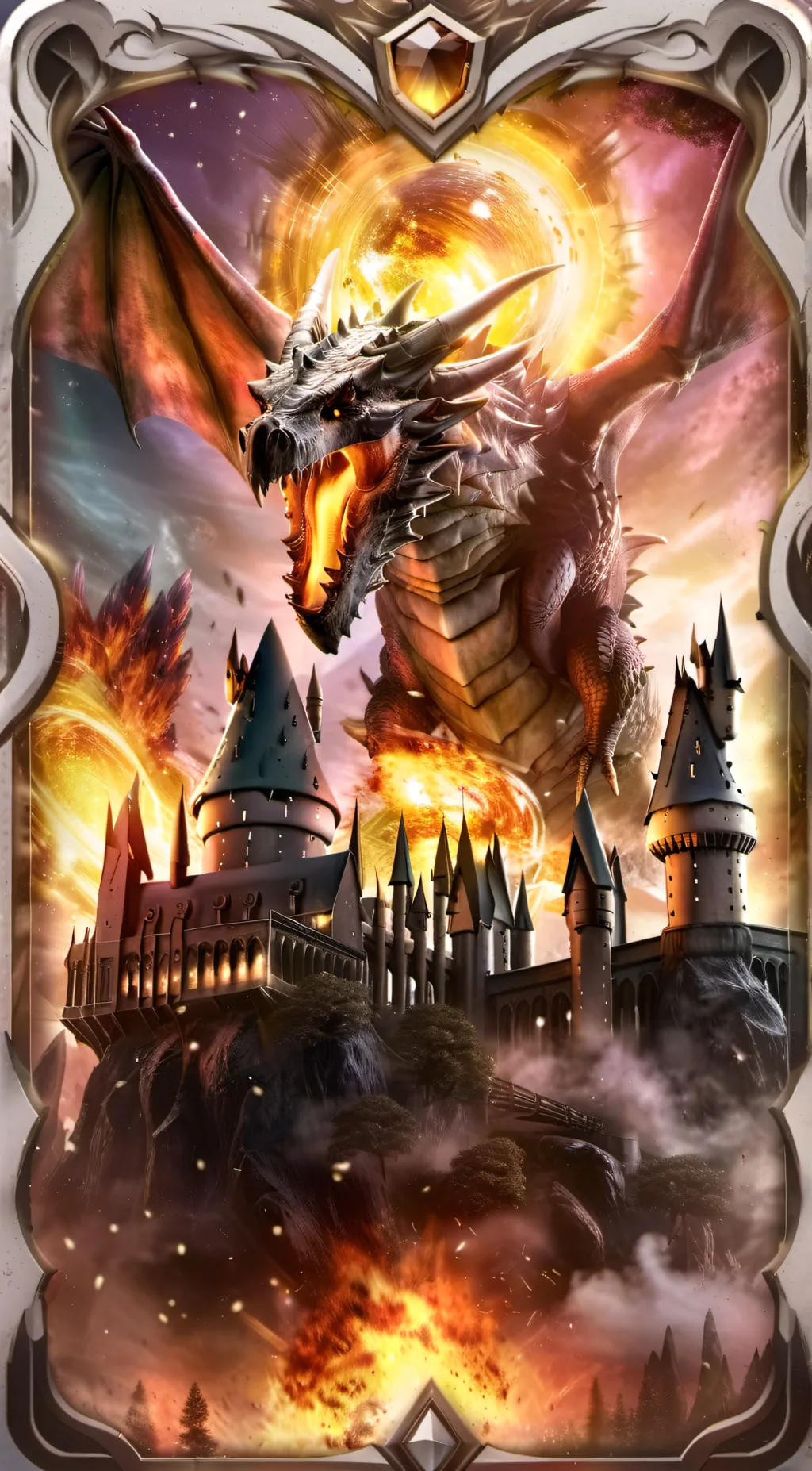 ai character: Hogwarts Dragon background