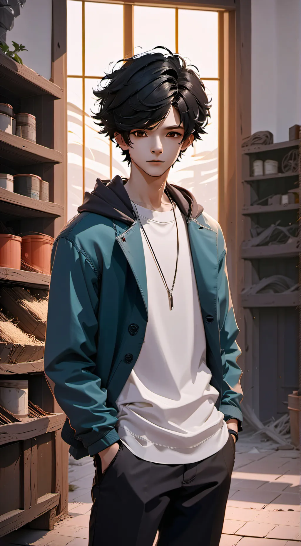 ai character: school sans au background