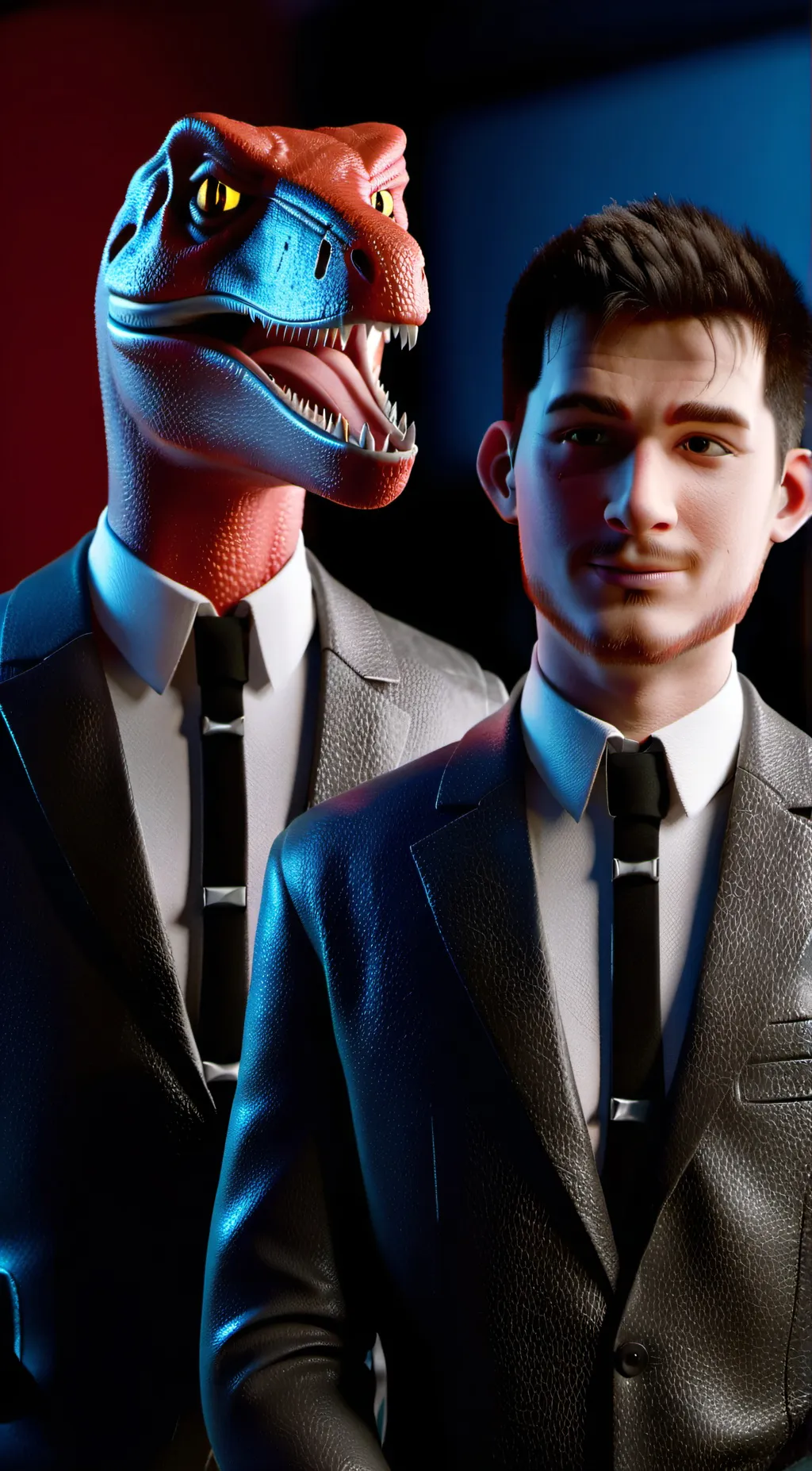 ai character: Patrick and raptor background