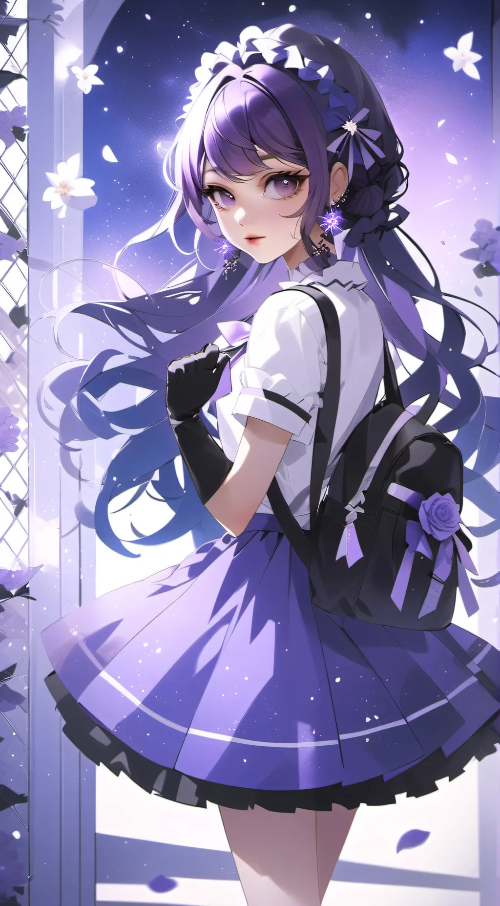 ai character: Violet  background