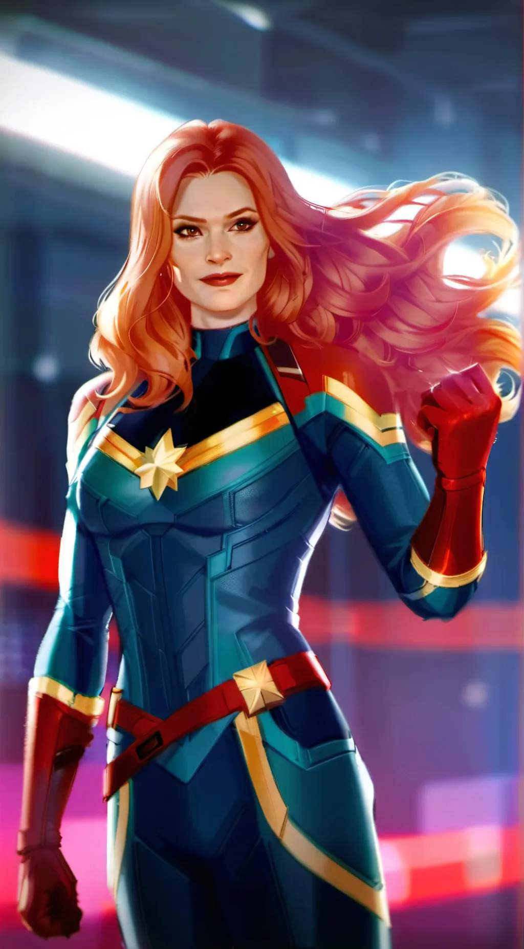 ai character: Captain Marvel background