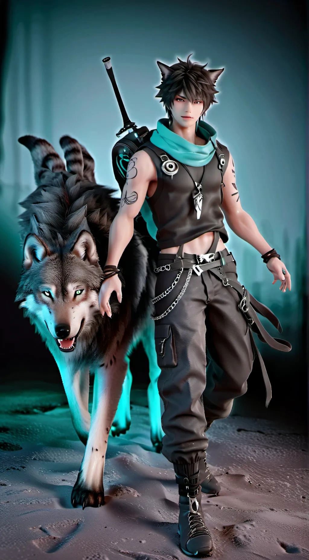 ai character: 気持ちをキツネ background