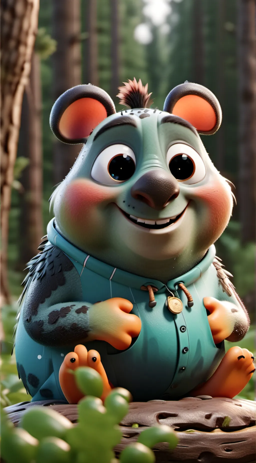 ai character: Smiling critters background