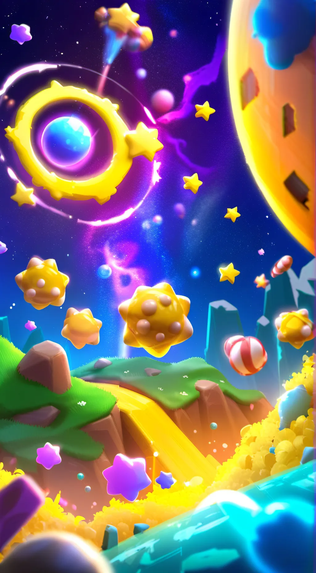 ai character: super star cluster background