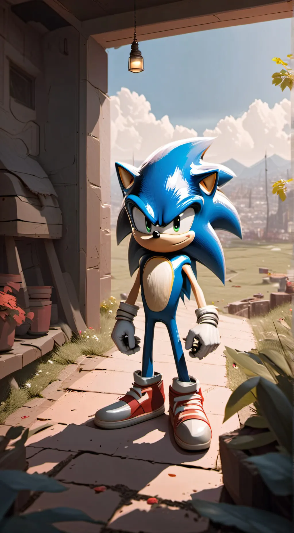 ai character: Sonic T.H background