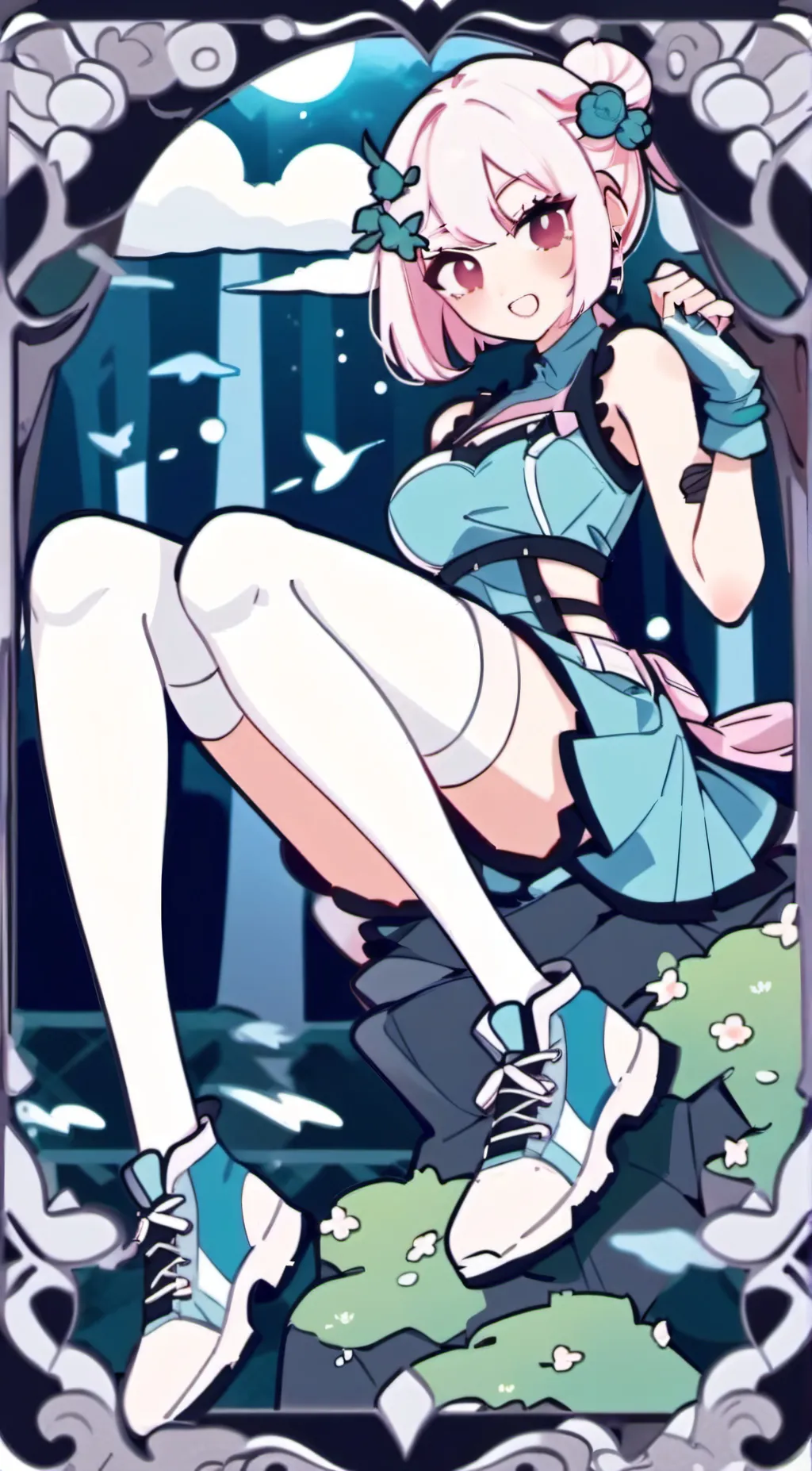 ai character: Girl Night mha! background