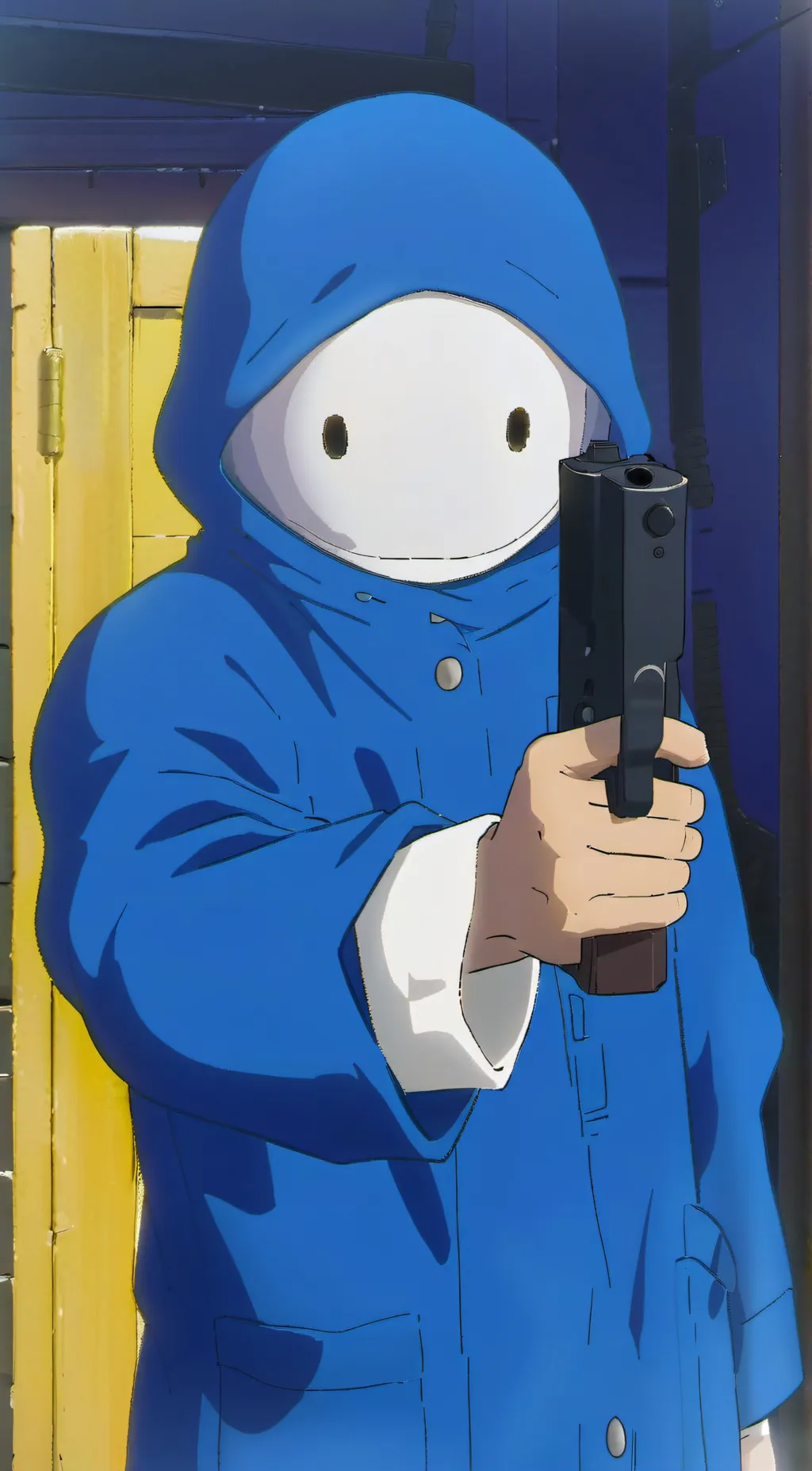 ai character: goofy blue guy background