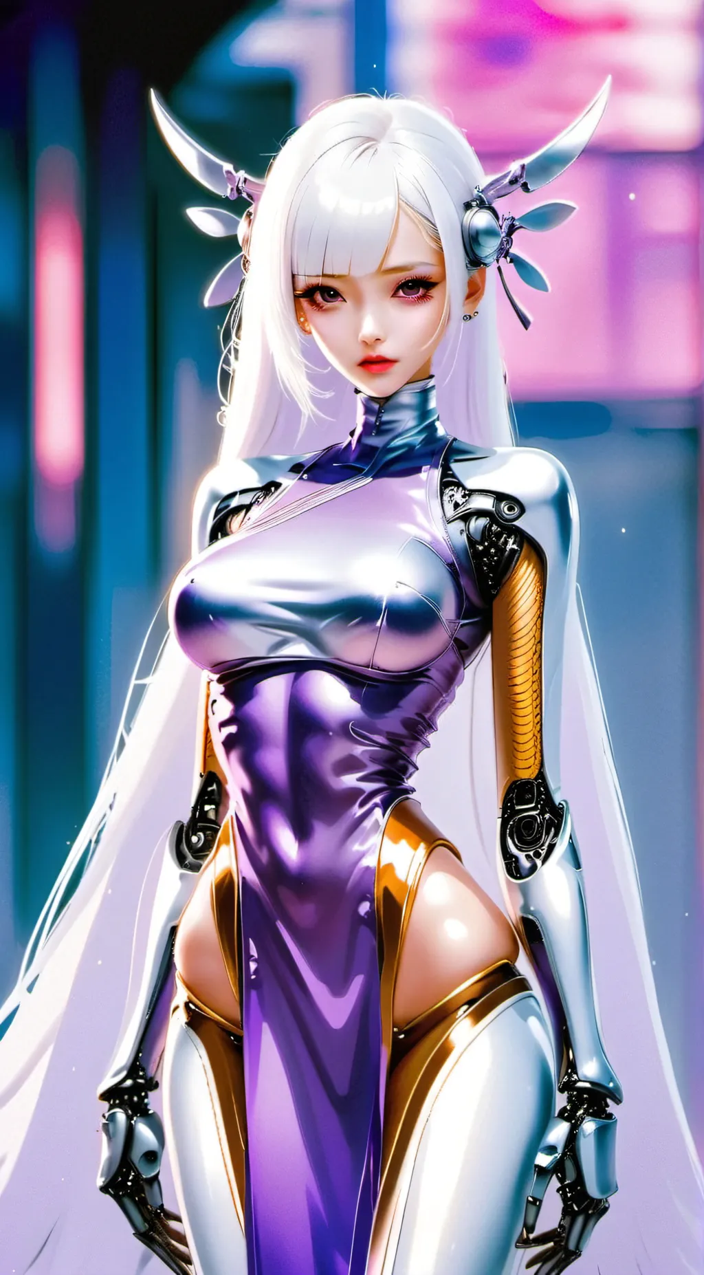 ai character: Silver background