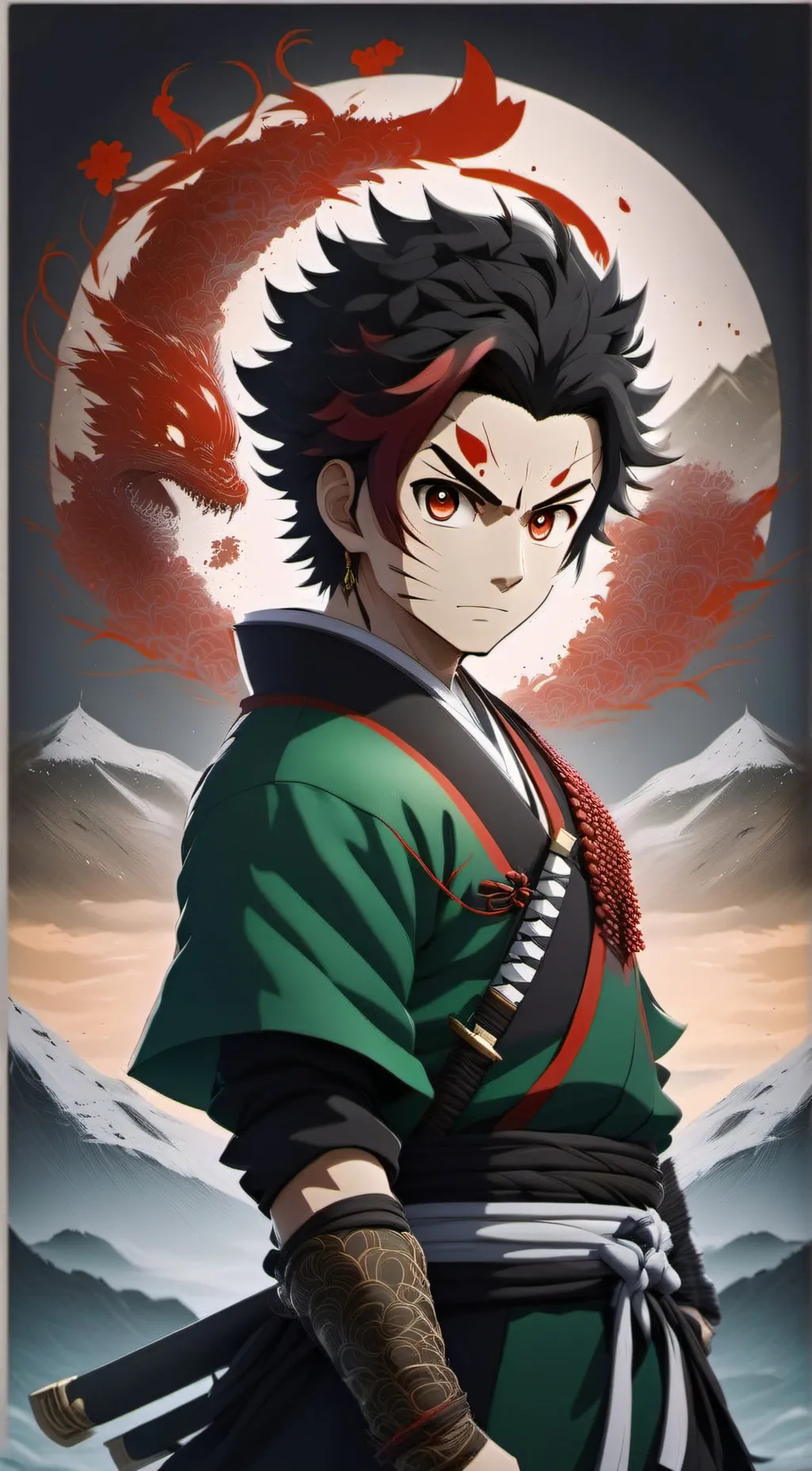 ai character: Kamado Tanjiro background