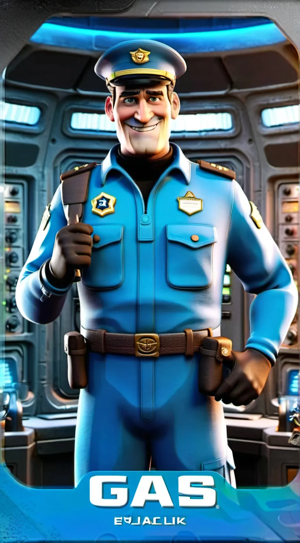 ai character: Disney Pixar Gas background
