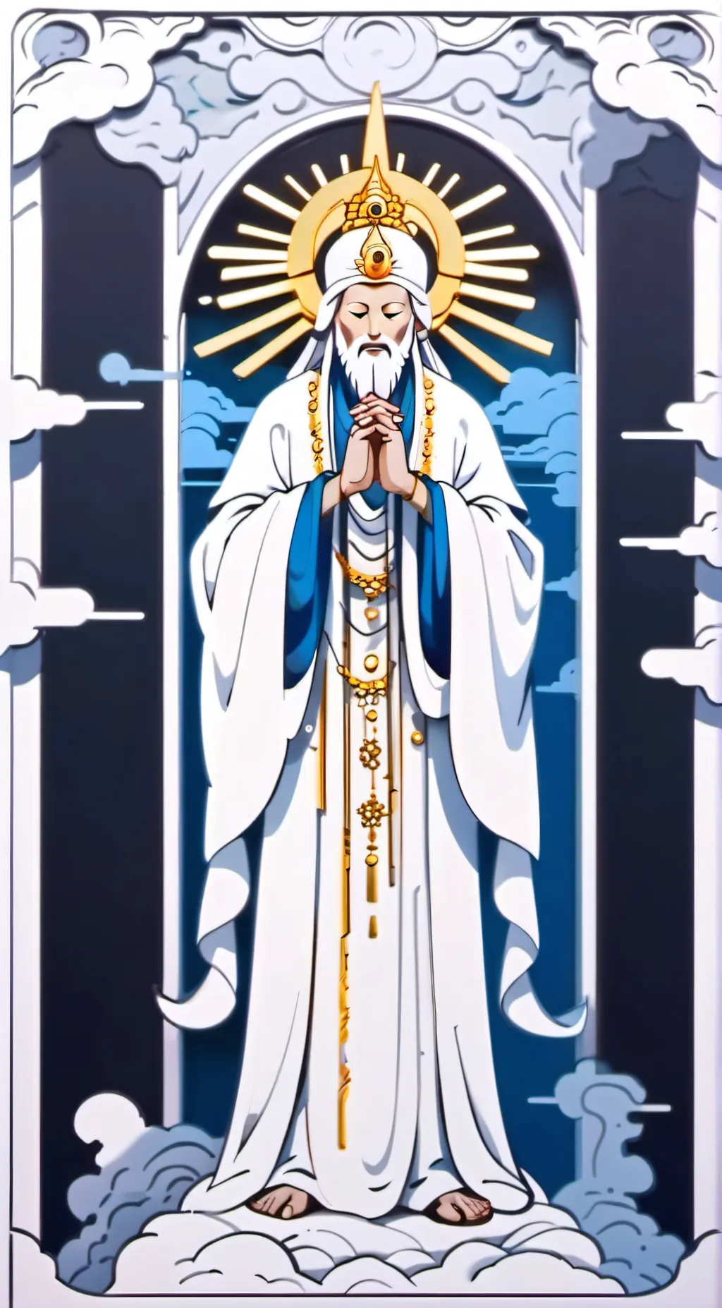 ai character: Weeping god  background