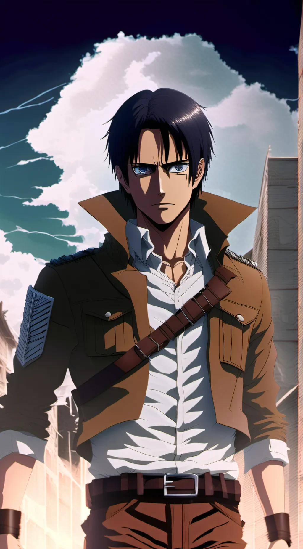 ai character: Eren yager  background