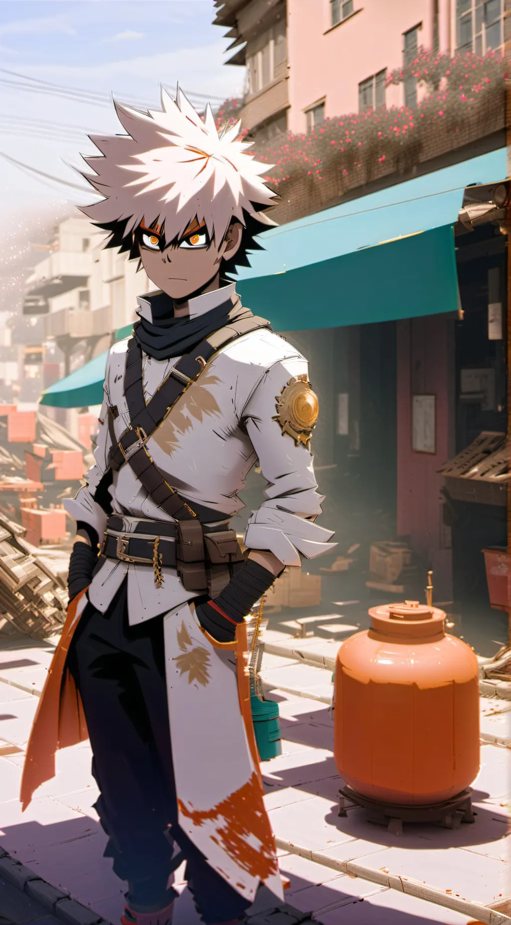 ai character: Katsuki Bakugo  background